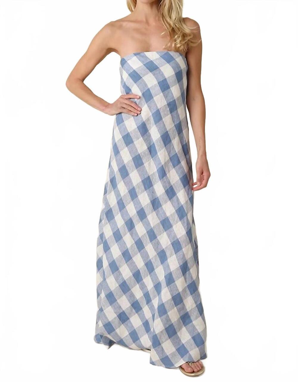 NEW OLIVACEOUS erin strapless dress in dusty blue